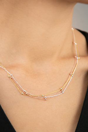 Women's 925 Sterling Silver Necklace with Doric Ball Detail in Three Colors