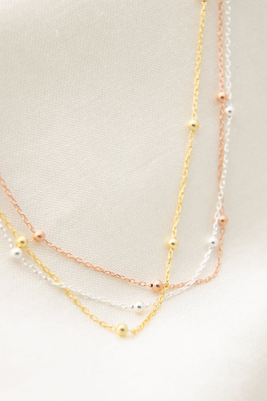 Women's 925 Sterling Silver Necklace with Doric Ball Detail in Three Colors