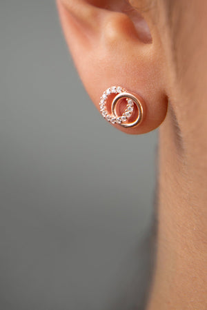 Women's 925 Sterling Silver Rose Gold Plated Infinity Hoop Earrings