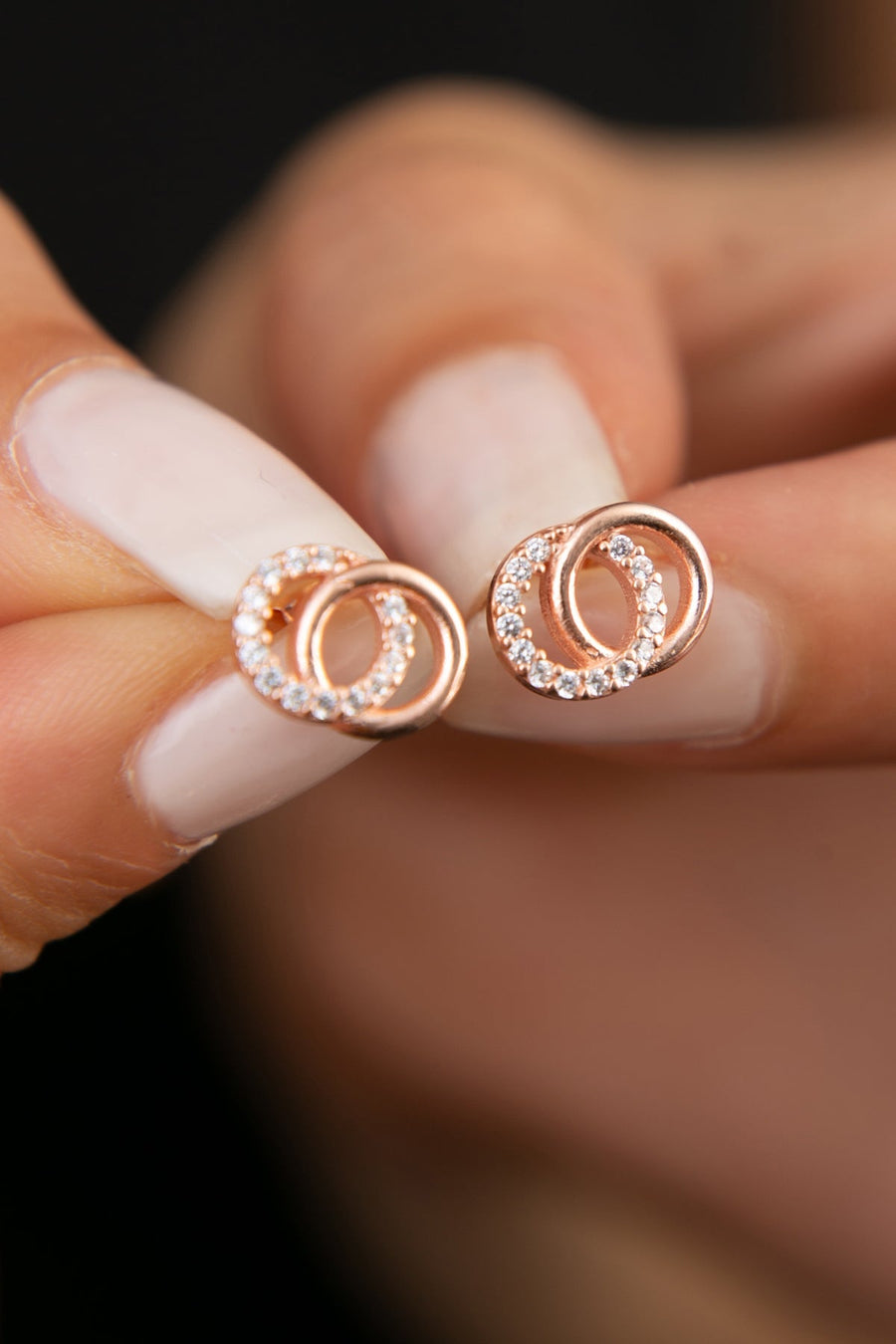 Women's 925 Sterling Silver Rose Gold Plated Infinity Hoop Earrings