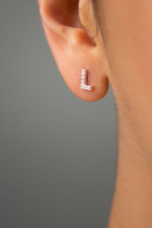 Women's L Letter 925 Sterling Silver Earrings