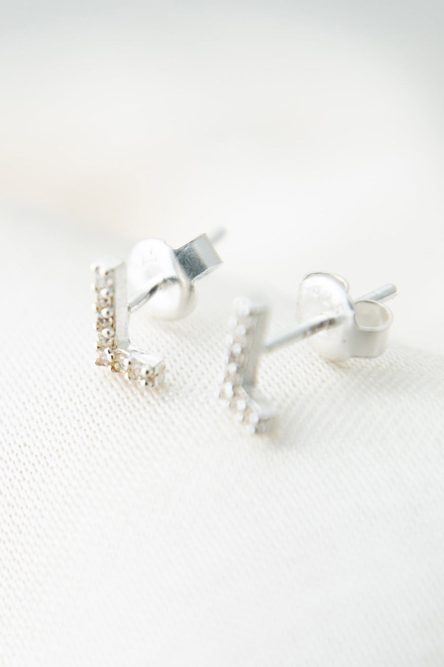 Women's L Letter 925 Sterling Silver Earrings