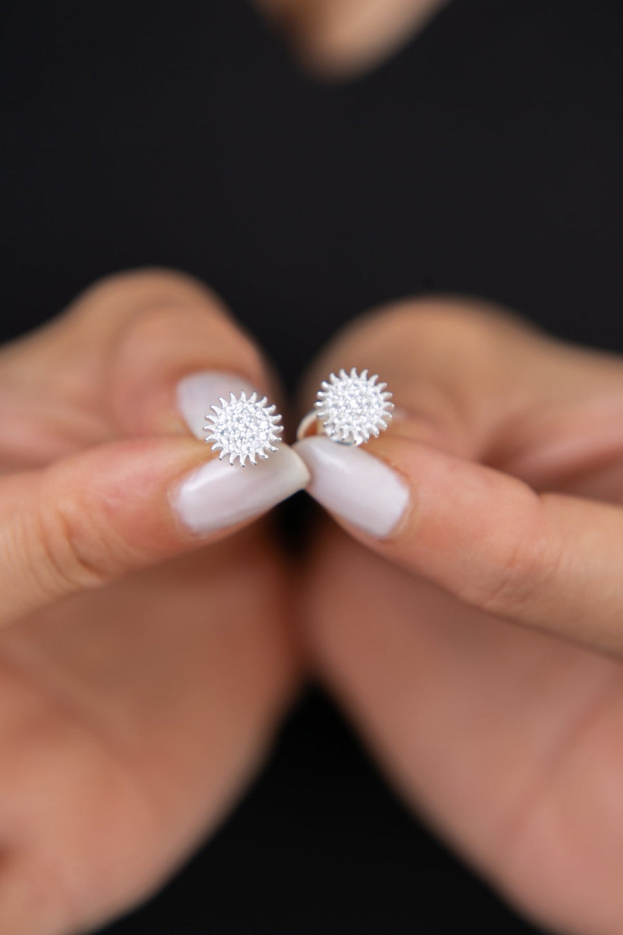 Women's 925 Sterling Silver Sun Earrings