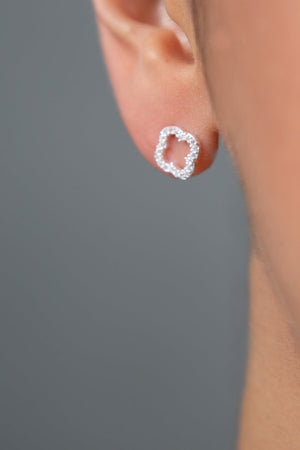 Women's Flower Design 925 Sterling Silver Earrings