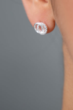 Women's Interlocking Hoop Design 925 Sterling Silver Earrings