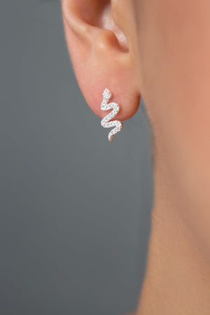 Women's 925 Sterling Silver Snake Earrings