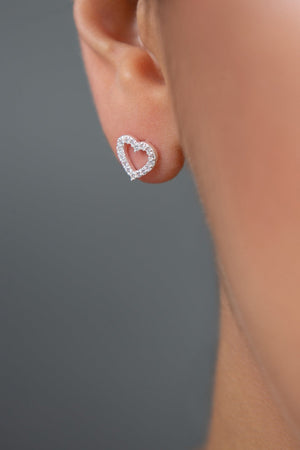 Women's 925 Sterling Silver Heart-Shaped Earrings