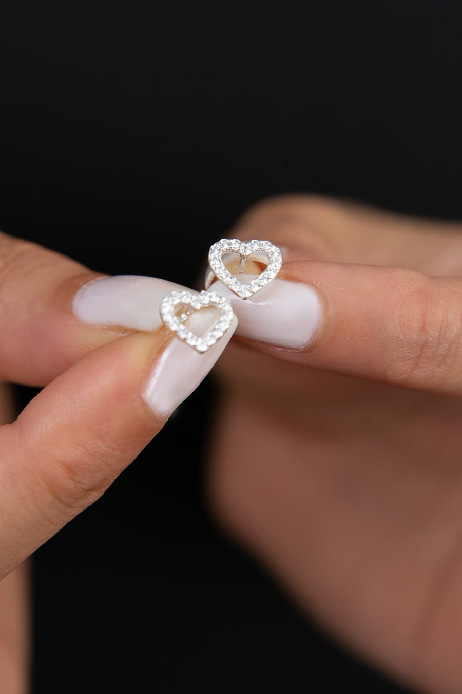 Women's 925 Sterling Silver Heart-Shaped Earrings