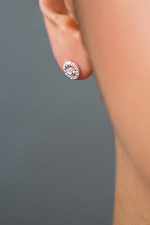 Women's 925 Sterling Silver Earrings with Stone Detail