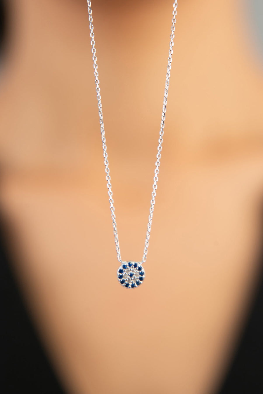 Women's 925 Sterling Silver Evil Eye Necklace