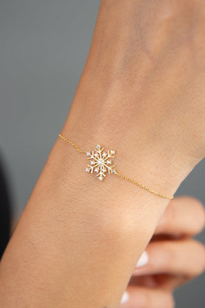 Women's Snowflake Model 925 Sterling Silver Bracelet