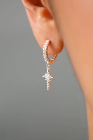 Women's North Star Model 925 Sterling Silver Earrings