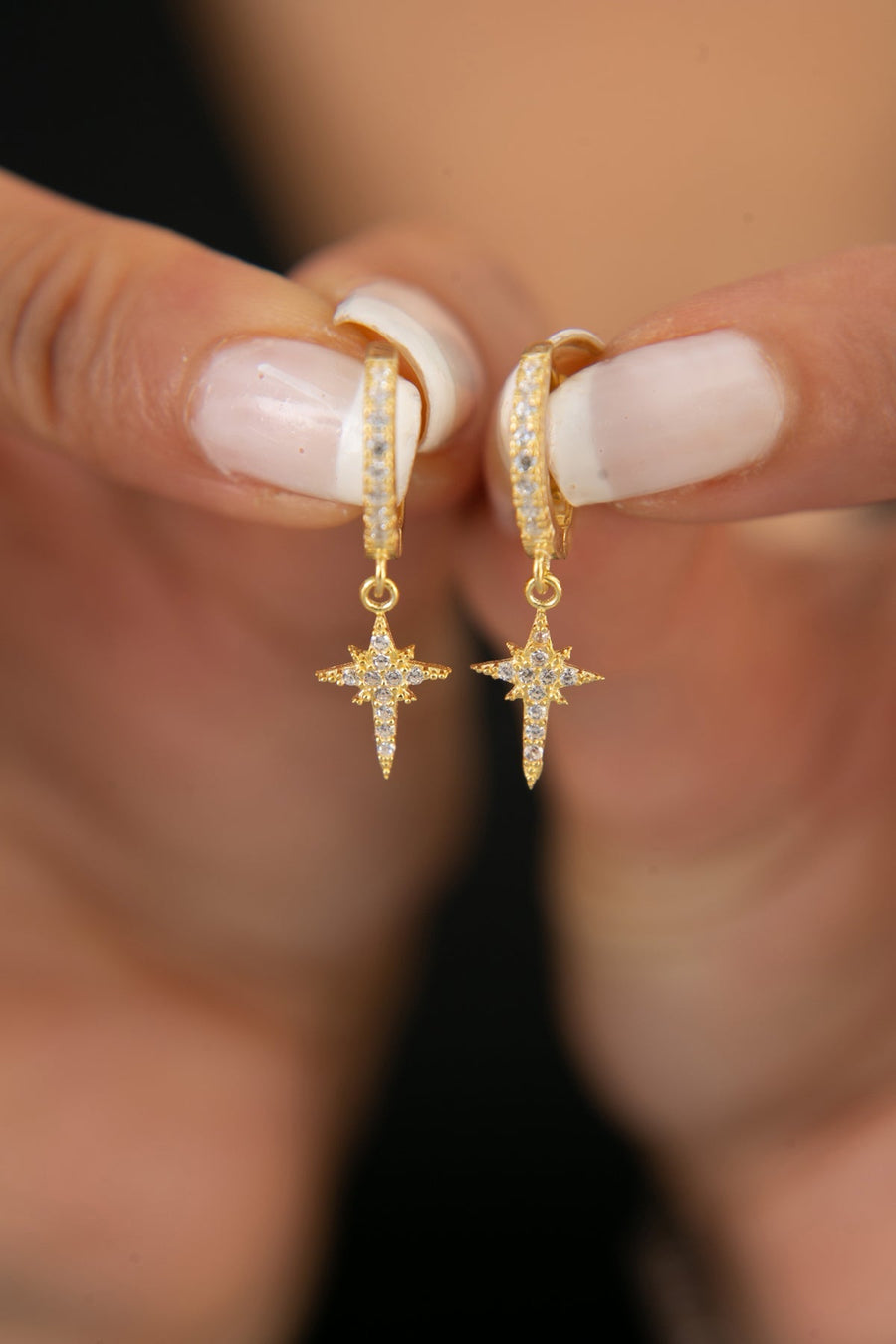 Women's North Star Model 925 Sterling Silver Earrings