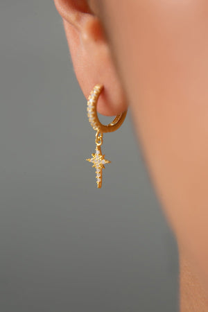 Women's North Star Model 925 Sterling Silver Earrings