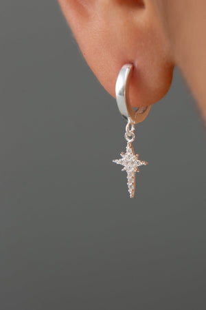 Women's 925 Sterling Silver North Star Earrings