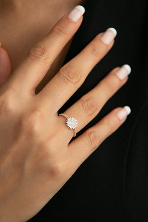 Women's 925 Sterling Silver Sun Ring