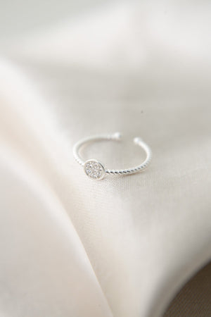 Women's 925 Sterling Silver Twist Ring with Stones