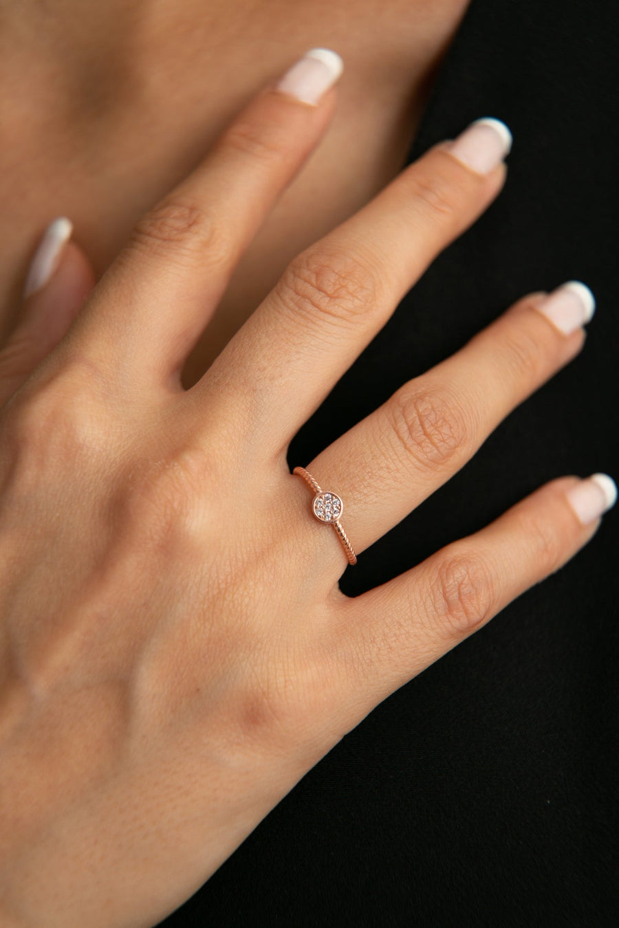 Women's Stone Detailed Twist Model 925 Sterling Silver Ring