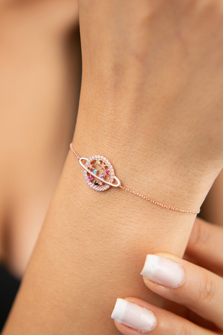 Women's 925 Sterling Silver Bracelet with Planet Design