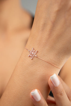 Women's 925 Sterling Silver Snowflake Bracelet
