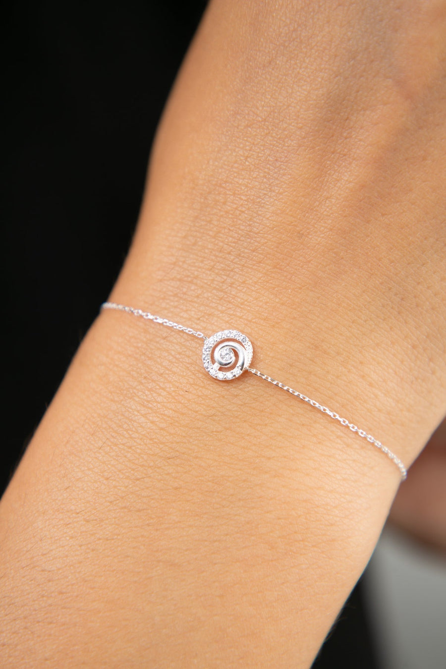 Women's 925 Sterling Silver Bracelet with Stone Detail