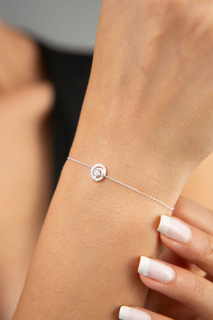 Women's 925 Sterling Silver Bracelet with Stone Detail
