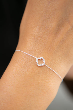 Women Clover Model 925 Sterling Silver Bracelet
