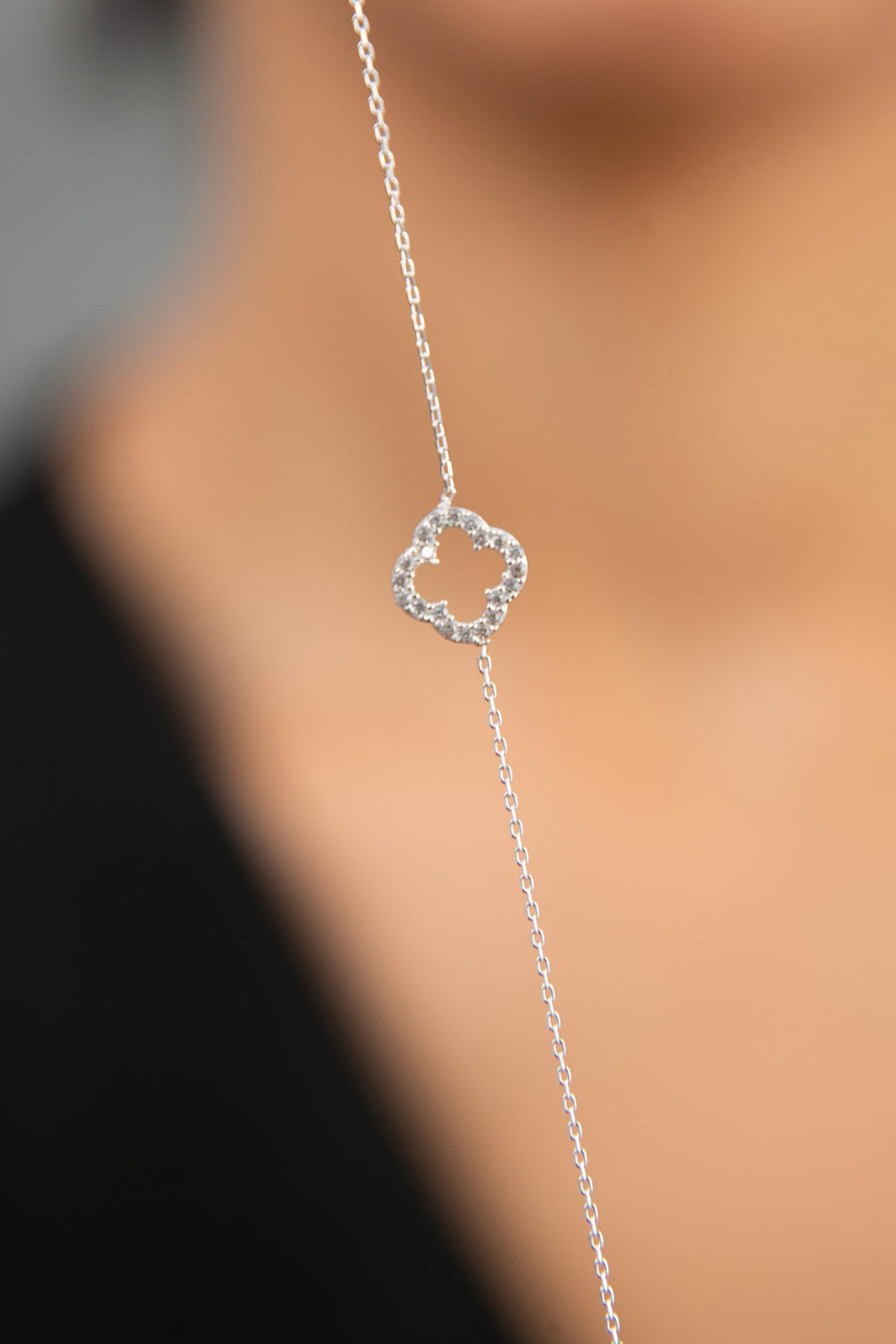 Women Clover Model 925 Sterling Silver Bracelet