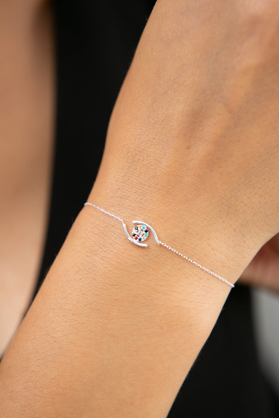 Women's 925 Sterling Silver Bracelet with Colorful Stones