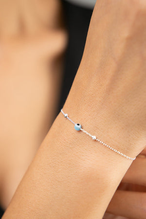 Women's 925 Sterling Silver Dorika Top Evil eye  Bracelet