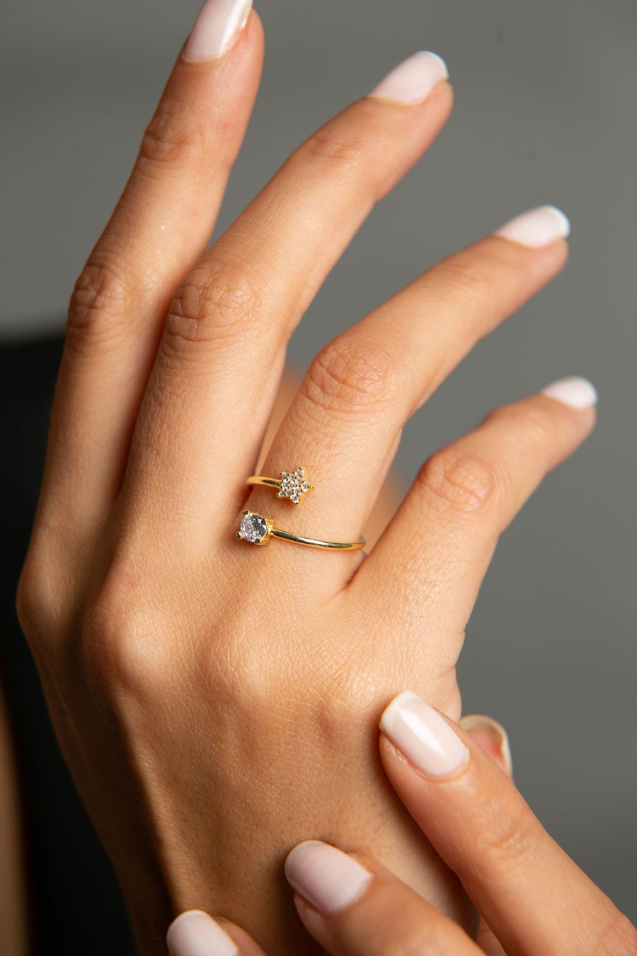 Women's 925 Sterling Silver Star Detailed Ring