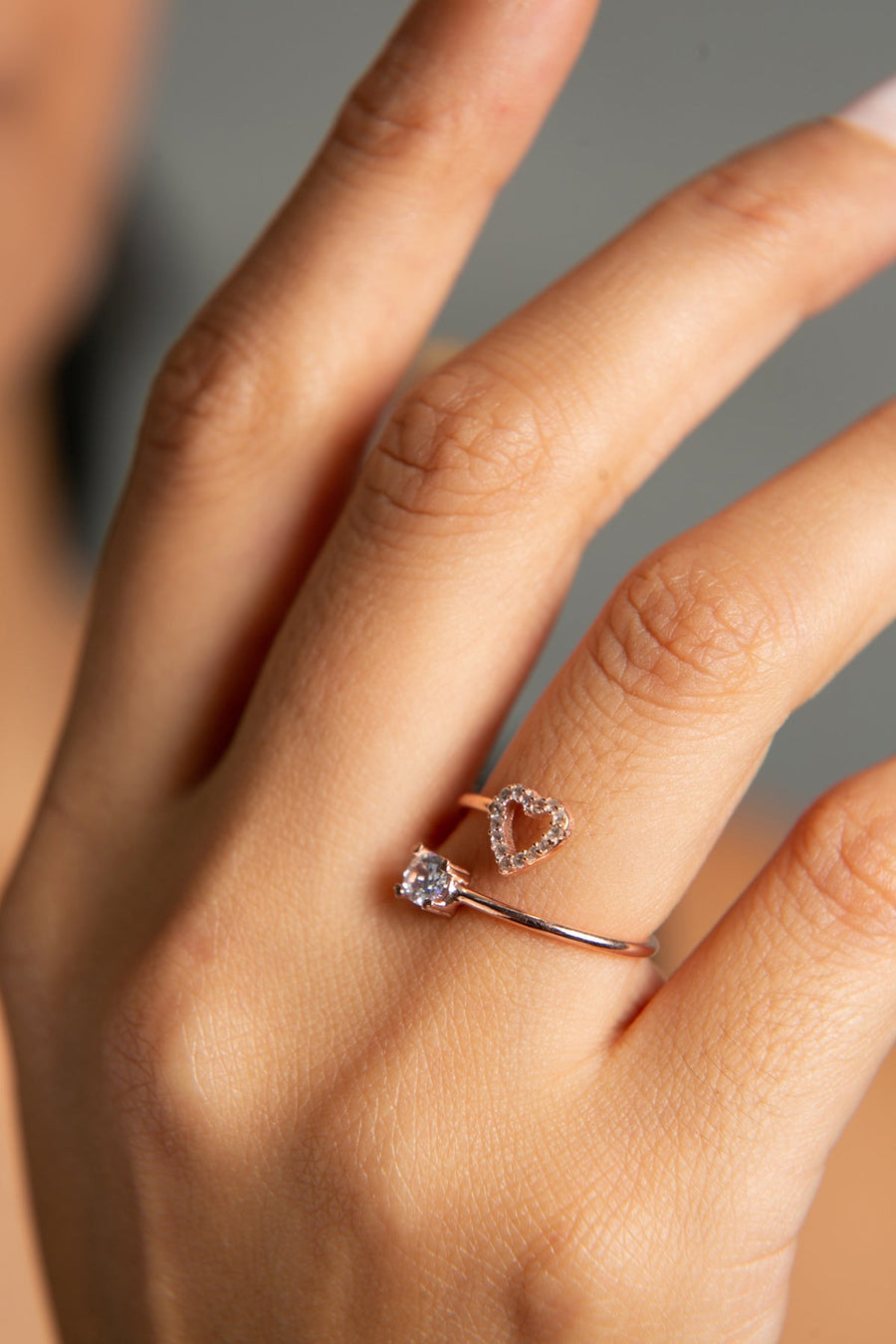 Women's Heart-Detailed 925 Sterling Silver Ring