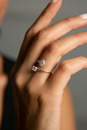 Women's 925 Sterling Silver Clover Detail Ring