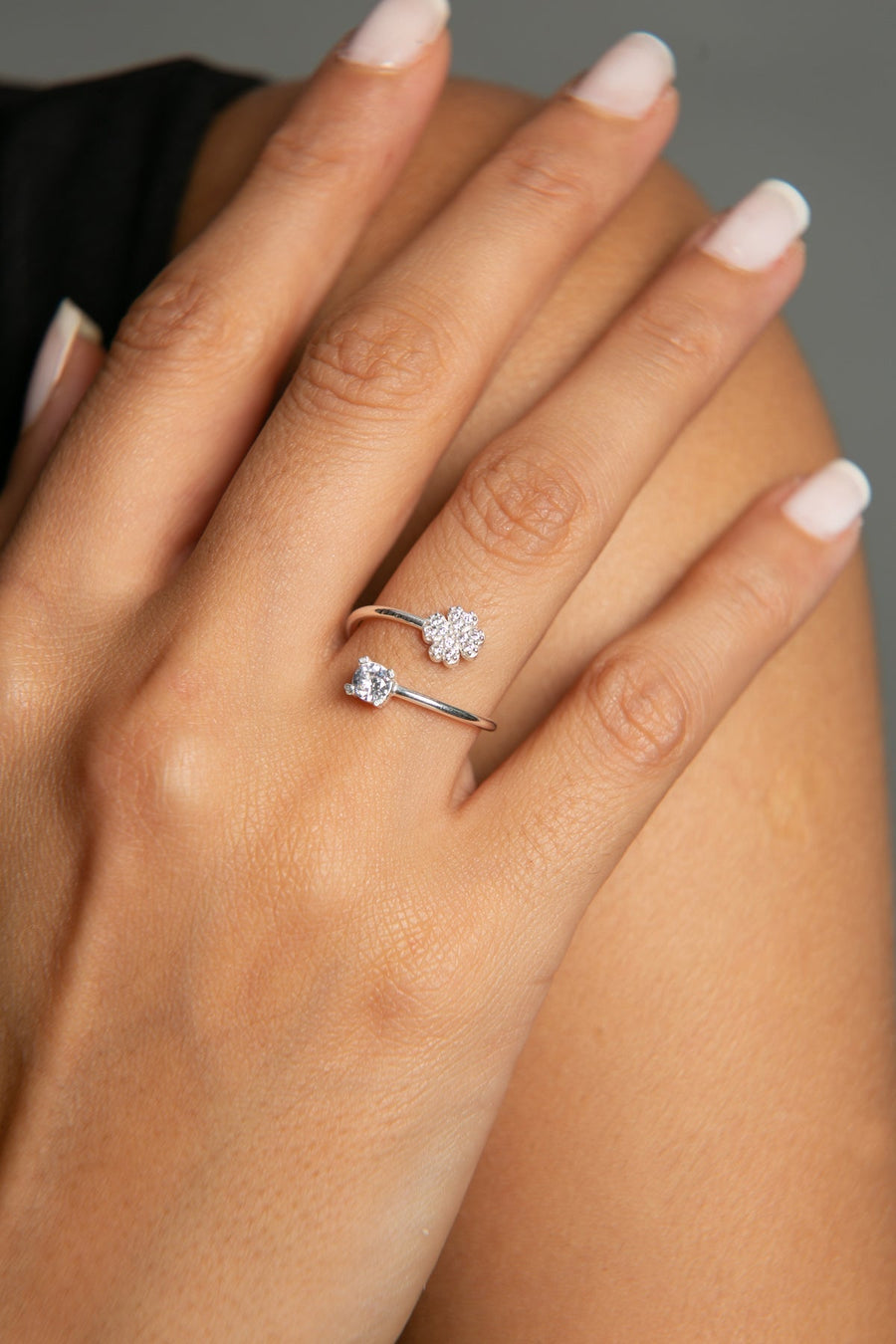 Women's 925 Sterling Silver Clover Detail Ring