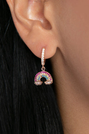 Women's Stone Rainbow Model 925 Sterling Silver Earrings