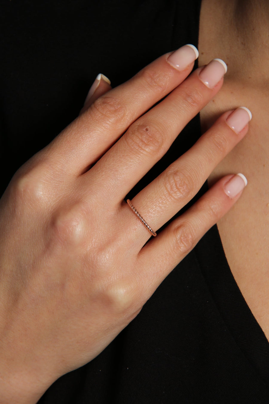 Women's Elegant Twisted Model 925 Sterling Silver Ring