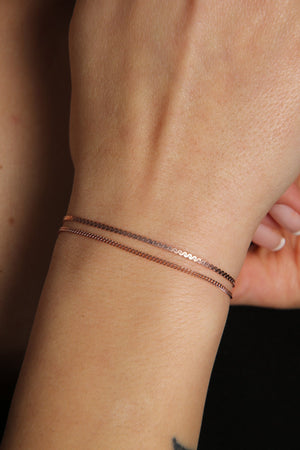 Women's Double Chain Model 925 Sterling Silver Bracelet