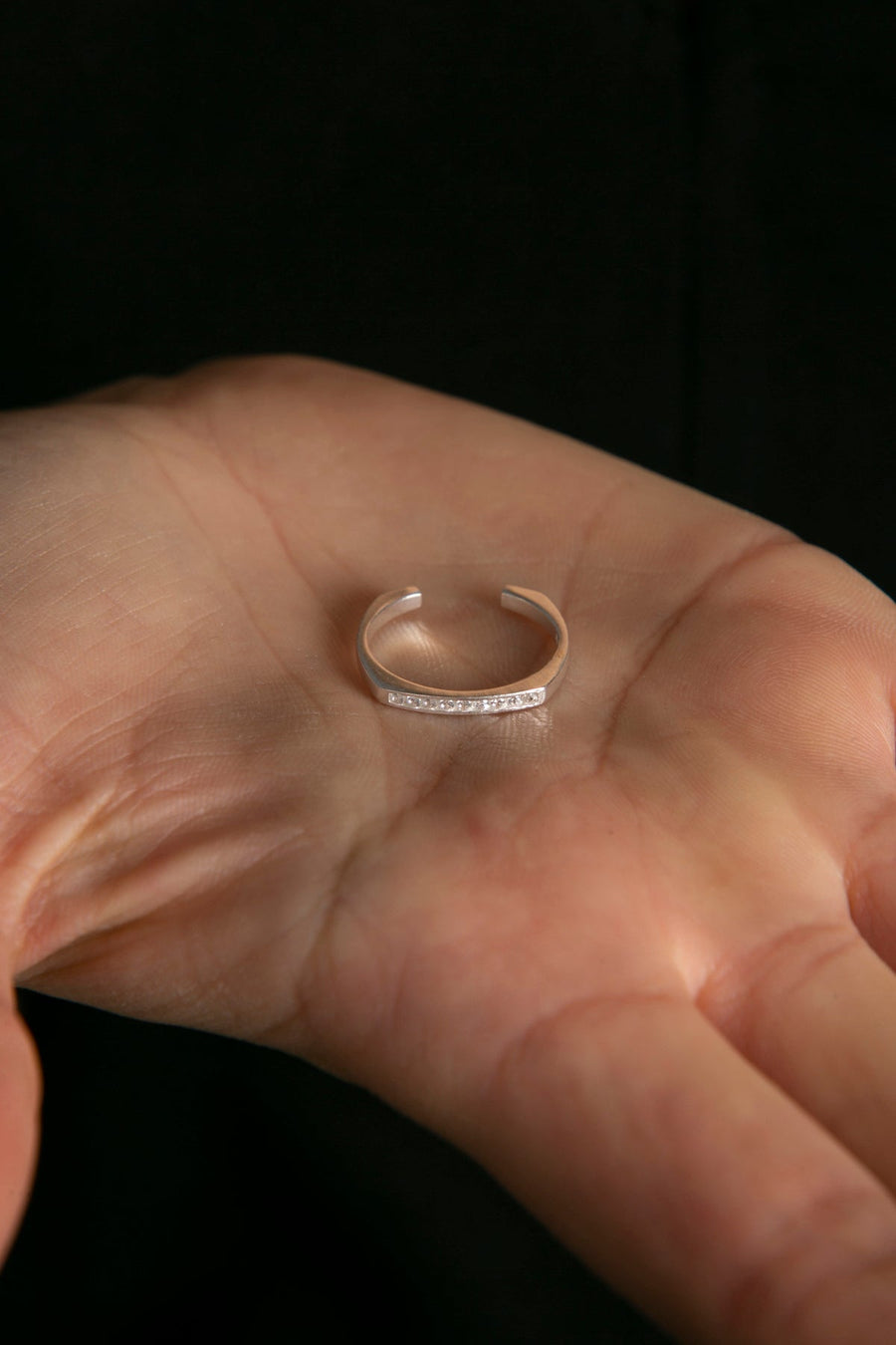 Women's 925 Sterling Silver Minimal Stackable Ring with Stones