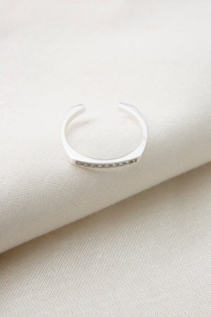 Women's 925 Sterling Silver Minimal Stackable Ring with Stones