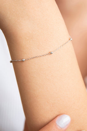 Women's 925 Sterling Silver Ball Chain Bracelet