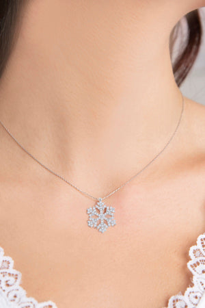 Women's 925 Sterling Silver Snowflake Necklace