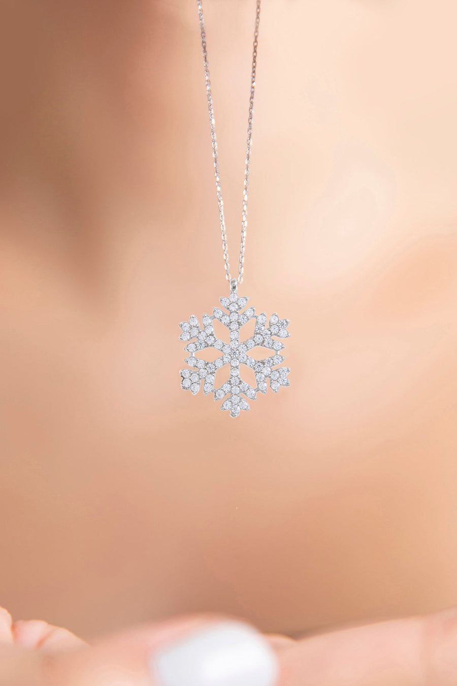 Women's 925 Sterling Silver Snowflake Necklace