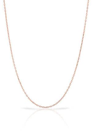 Women's Rose Gold Plated Curb Chain 925 Sterling Silver Necklace