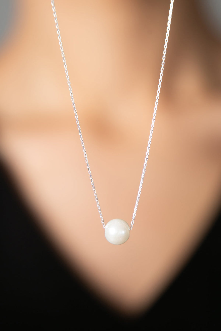 Women's Pearl Model 925 Sterling Silver Necklace