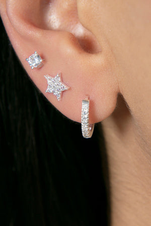Women's 925 Sterling Silver Triple Star Earrings Set