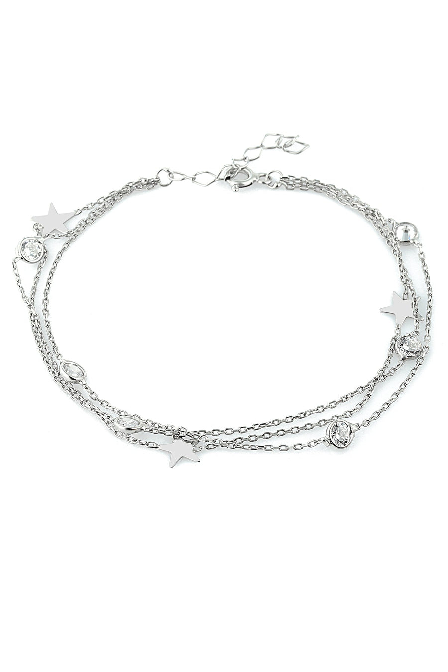Women's Stone-Detailed Star Bracelet in 925 Sterling Silver