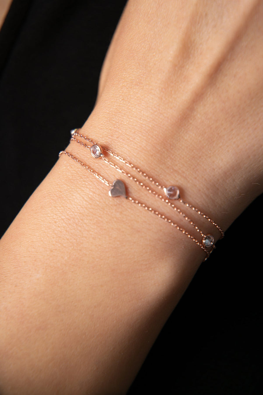 Women's Stone Heart Detail 925 Sterling Silver Bracelet