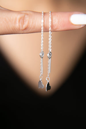 Women's 925 Sterling Silver Heart Earrings