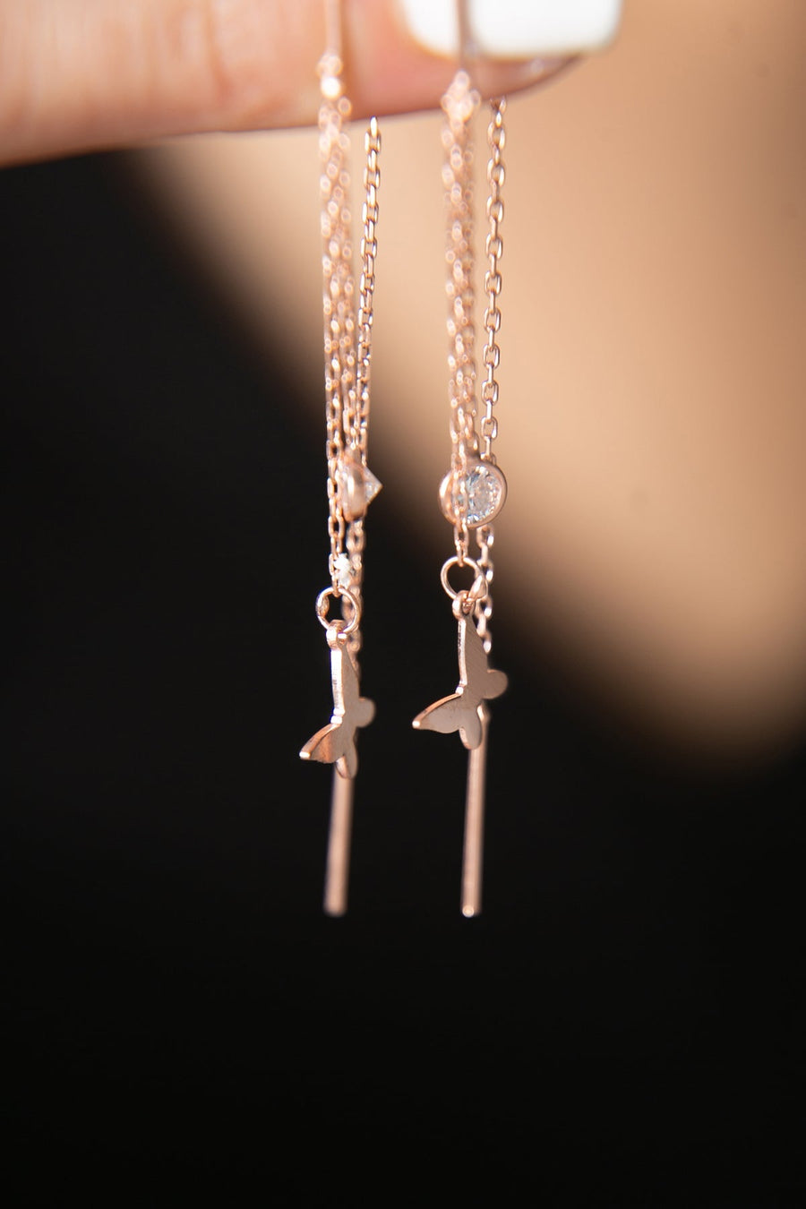 Women's Butterfly Model 925 Sterling Silver Earrings