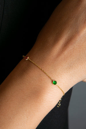 Women's 925 Sterling Silver Elegant Bracelet with Colorful Stones